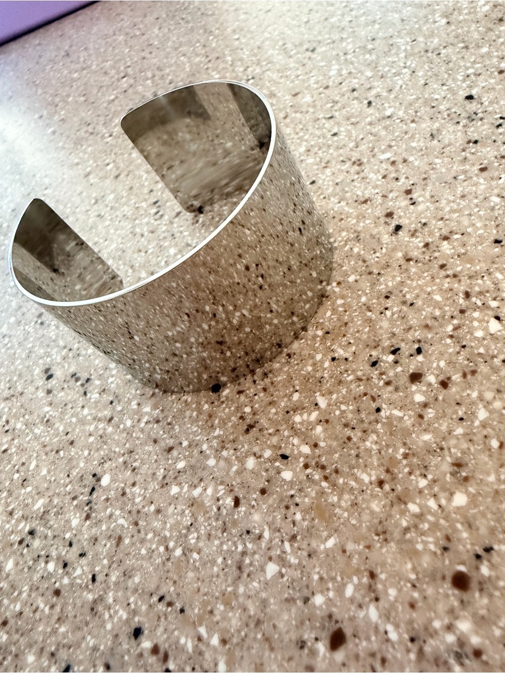 Polished Silver color metal Cuff Bracelet - Silver